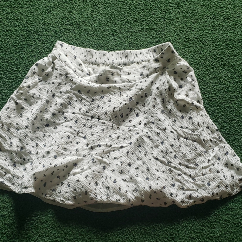 White mini skirt
